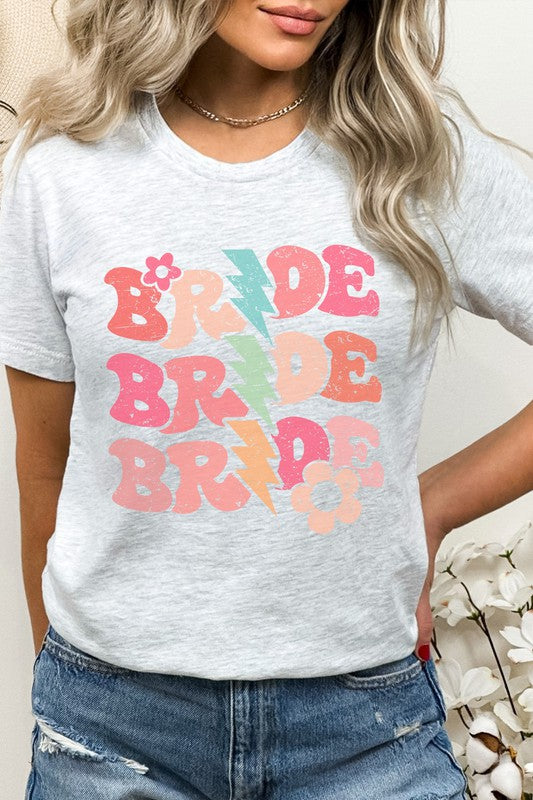 Bride Floral Lightning Bolts Repeat Graphic Tee